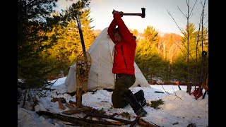 3 NIGHT WINTER CAMP, Canvas Tent with Wood Stove, Cooking GREAT FOOD in an EXTREME ENVIRONMENT!