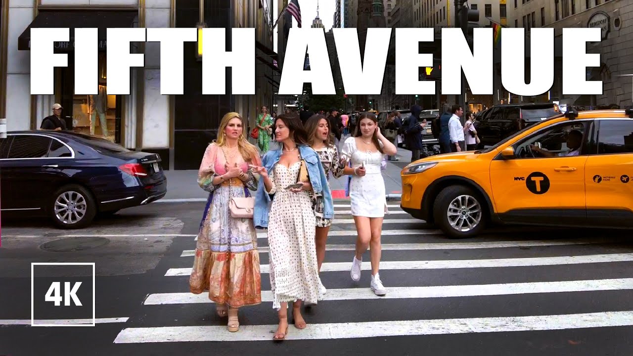 New York, Amerika Serikat | Avenue 5th | Jelajah Kota Musim Panas 4K