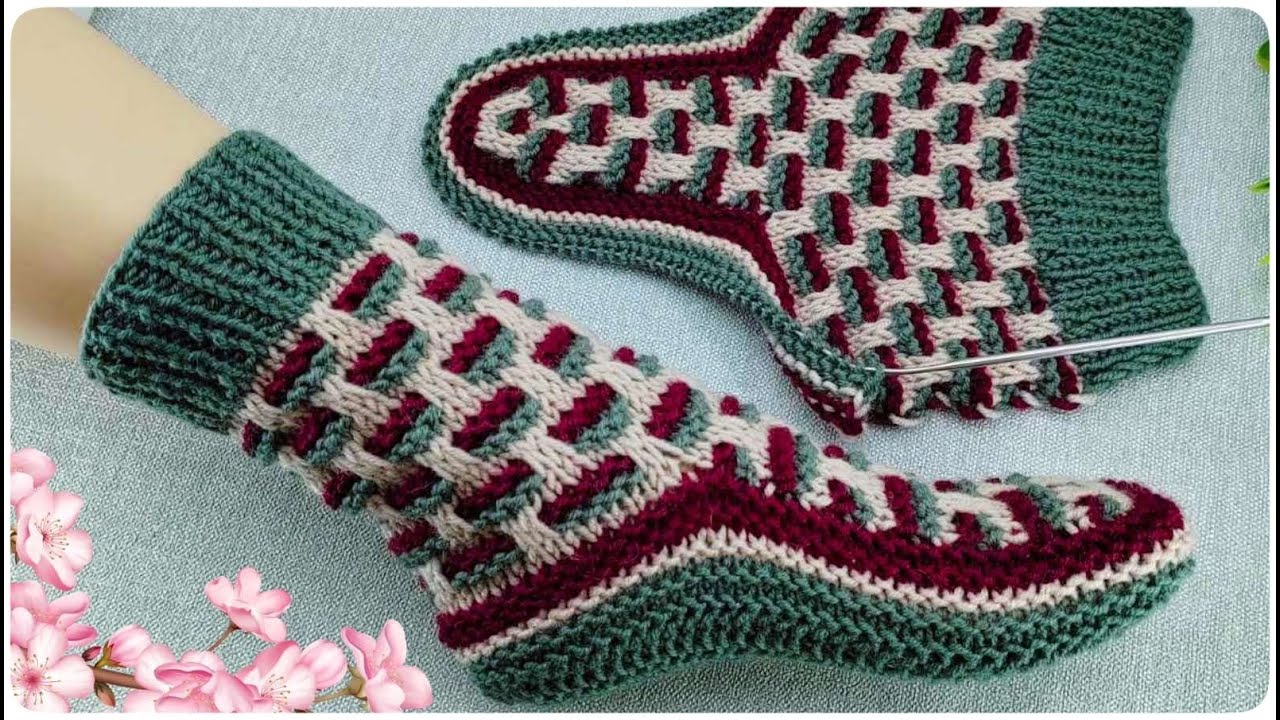 НОСОЧКИ  НА ДВУХ СПИЦАХ!!!💥 ПОДРОБНЫЙ МАСТЕР КЛАСС