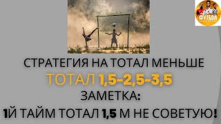 СТРАТЕГИЯ НА ТОТАЛ МЕНЬШЕ! - СТРАТЕГИЯ НА СПОРТ - ТОТАЛ 1,5/2,5/3,5 МЕНЬШЕ ( ПРОГНОЗЫ НА СПОРТ)