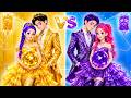 ゴールド vs ルビー💍花嫁カップルメイクオーバー✨一番ゴージャスなのは誰？💖Huntrix vs Saja Boys