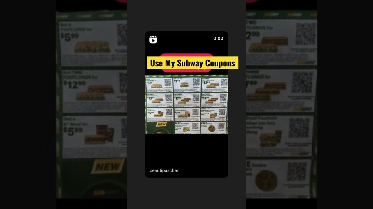 USE MY SUBWAY COUPONS 🤑🤑🤑