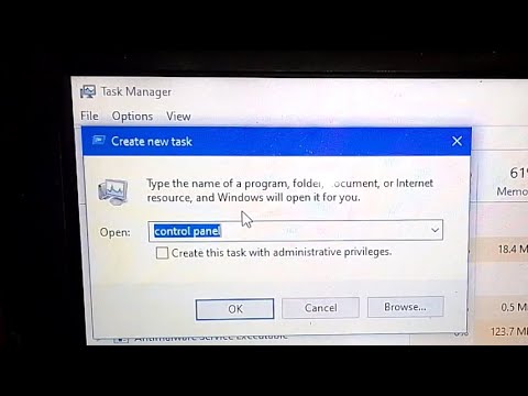how to open control panel from task manager in windows 10 laptop - YouTube