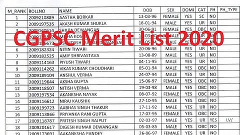 Cgpsc merit list 2020 - 2021 // cgpsc final result 2020 - 2021