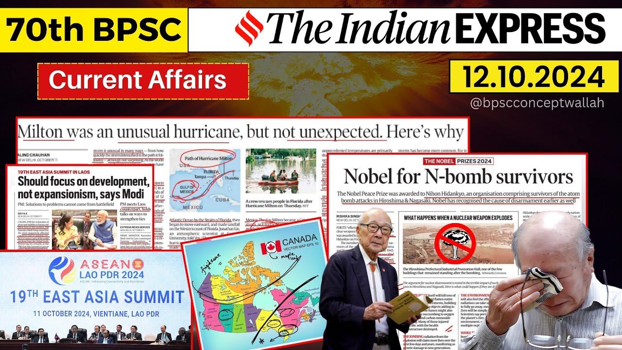 Indian Express Daily Current Affairs & Mapping | 12 October, 2024 ...