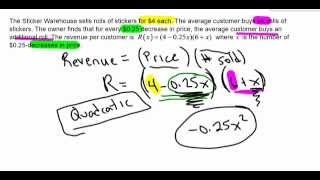 Maximizing Revenue, Quadratic Relations