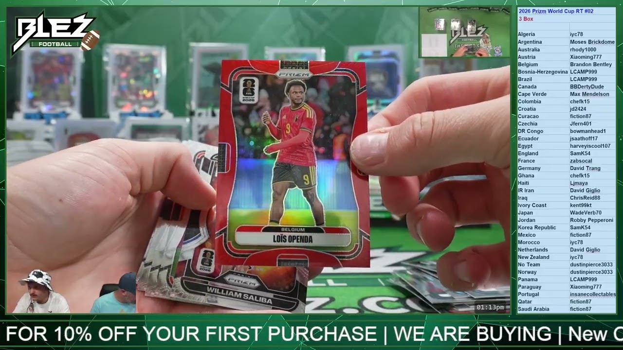 2026 Prizm Hobby World Cup RT #02 3 Box Soccer Random Team Break