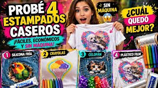 Cómo ESTAMPAR TELA en casa: 4 técnicas fáciles (silicona, crayones, film y celofán) 🔥 