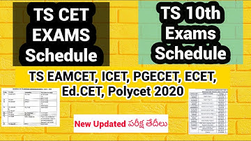 Revised Schedule Telangana Eamcet Icet Pgecet Lawcet 2020 Exam Date | SSC Exam Time Table New