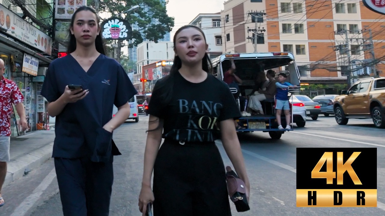 Pattaya 4K Walk Beach Road, Soi BuaKhao, Evening Scene. Thailand Feb 2026.