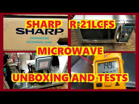 SHARP R-21LCFS COMMERCIAL MICROWAVE OVEN UNBOXING AND SOME TESTING R21LCFS R-21LCF R21LCF