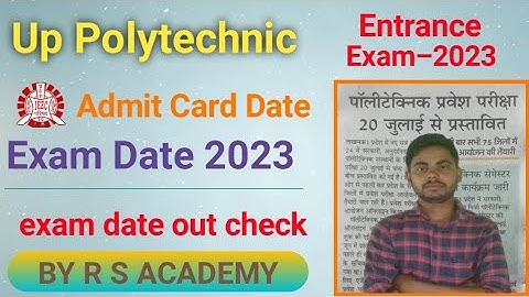 Jeecup Exam 2023 : Up Polytechnic Admit Card & Exam date 2023 Out Check Now