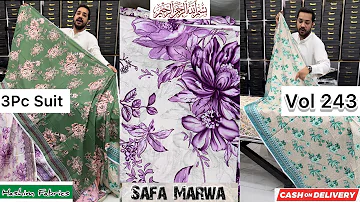 Original Volume # 243 | 90/70 Lawn Premium Quality | Hashim Fabrics | SAFA MARWA