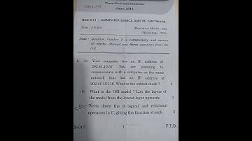 IGNOU BCA/MCA BCS-011 June 2019 Question Paper