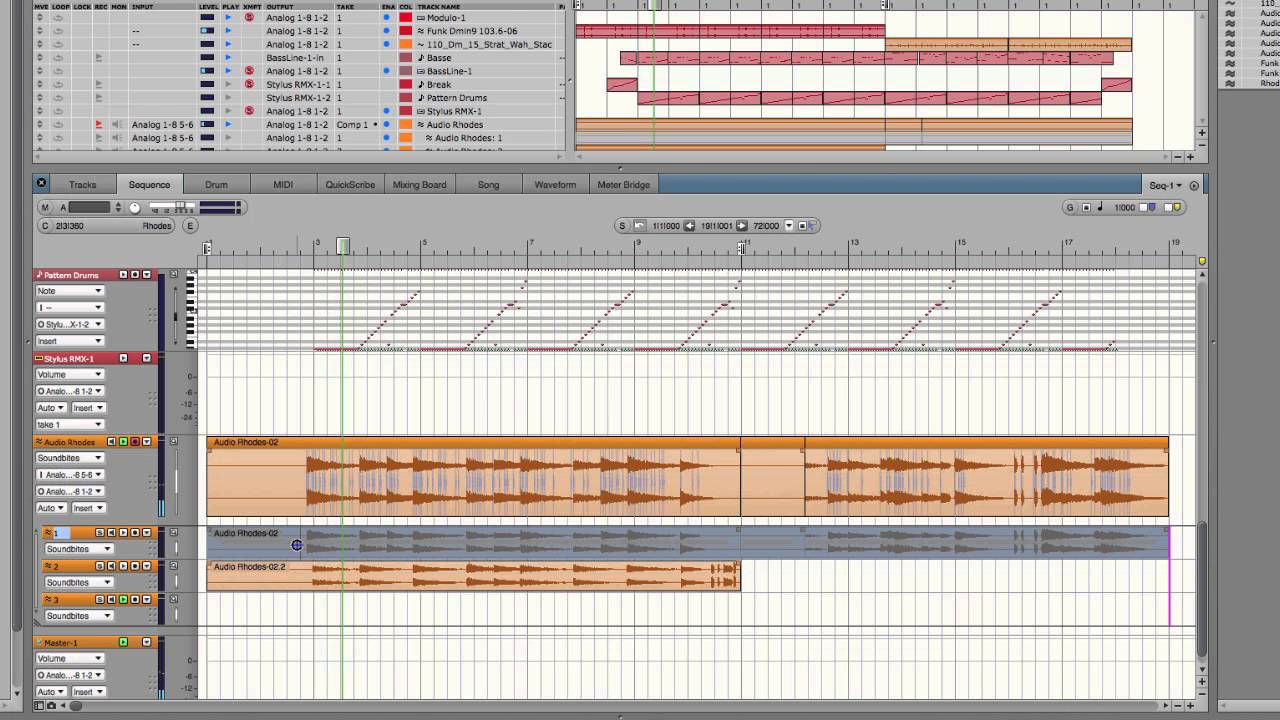 L'outil de compilation des prises dans Digital Performer 8 et 9 (français)