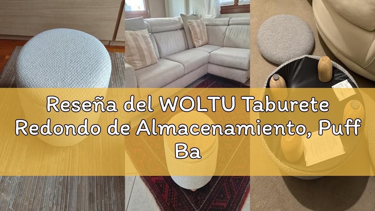 Reseña del WOLTU Taburete Redondo de Almacenamiento, Puff Baúl Almacenaje con Tapa Bandeja Extraíble