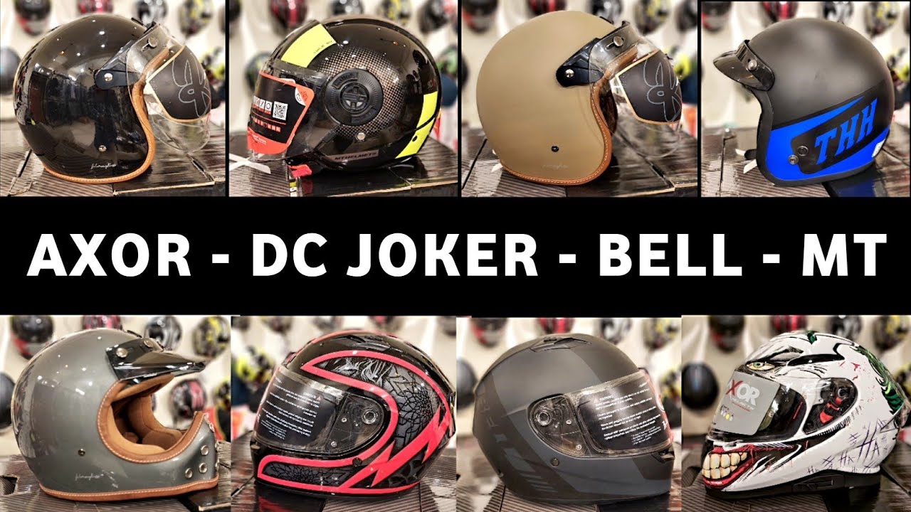 Axor DC Joker, Axor retro jet, THH half face, Bell qualifier, MT viale