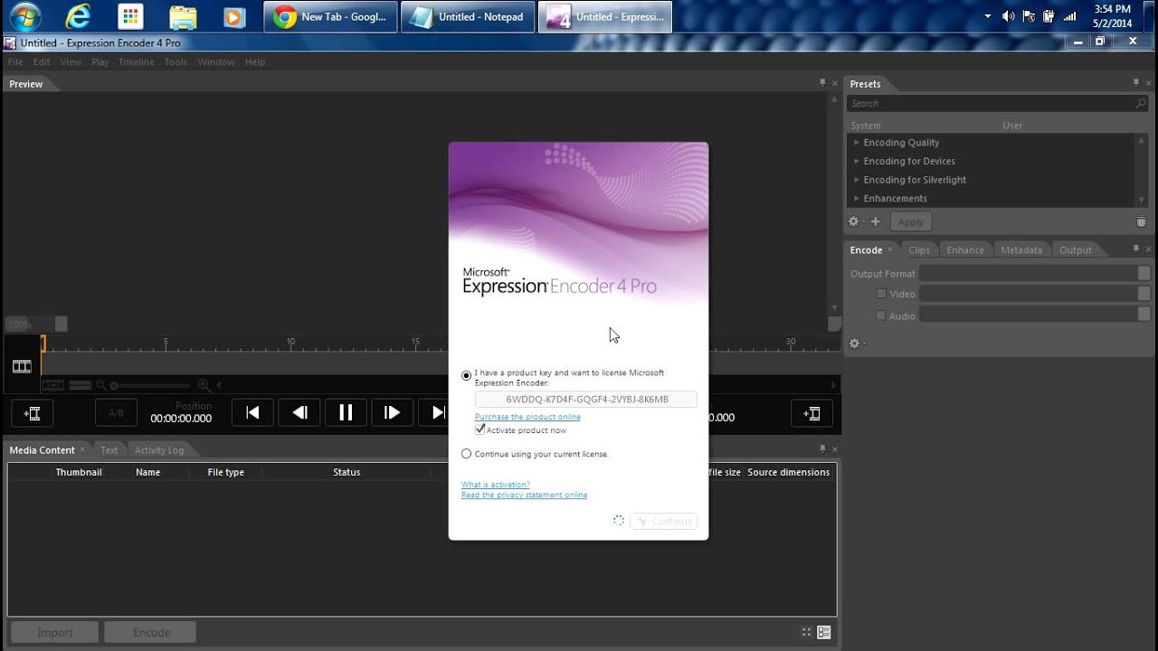Microsoft Expression Encoder4 Pro Serial Keys(w/How to active it)