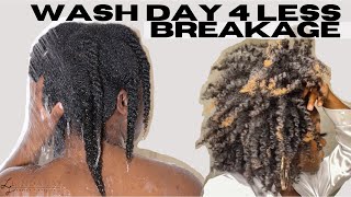 WASH DAY FOR LESS BREAKAGE | UPDATED WASH DAY ROUTINE | LYNDA JAY