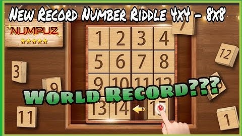 NEW RECORD NUMPUZ GAME - Number Riddle 4x4 - 8X8