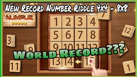 NEW RECORD NUMPUZ GAME - Number Riddle 4x4 - 8X8
