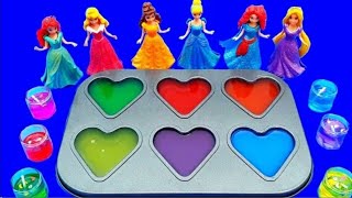 Satisfying Video I How to make Princess Lolipops in to Heart Pool AND Rainbow Painted Cutting ASMR