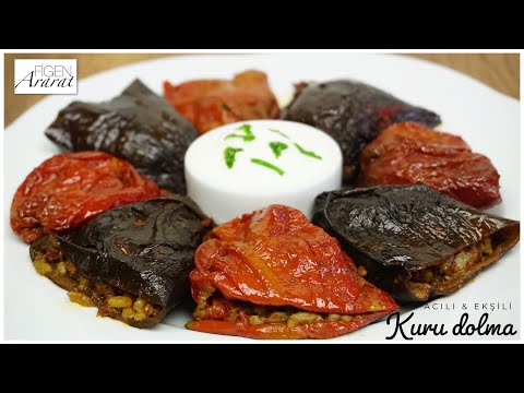 Bu tarifle ustası olacaksınız❗️Acılı ve ekşili kuru dolma / ana yemek tarifleri / Figen Ararat