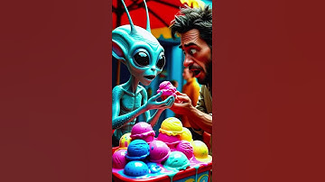 Alien Eats Ice Cream Funny!  #aianimation #alien #aicartoonshorts #animation #shortsfeed #shorts #ai