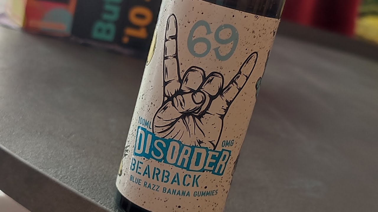 Vape Distillery,,,NEW Line,, DISORDER,70/30 vg pg BEARBACK,blue razz banana, gummies