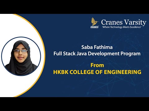 Internship in Full Stack Java Development - Saba Fathima - Cranes Varsity