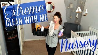 EXTREME CLEAN WITH ME | NAUTICAL NURSERY | ORGANIZE DECLUTTER & CLEAN | CLEANING MOTIVATION