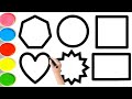 Learning Simple 2D Shapes for Kids and Toddlers/ Drawing &amp; Colouring