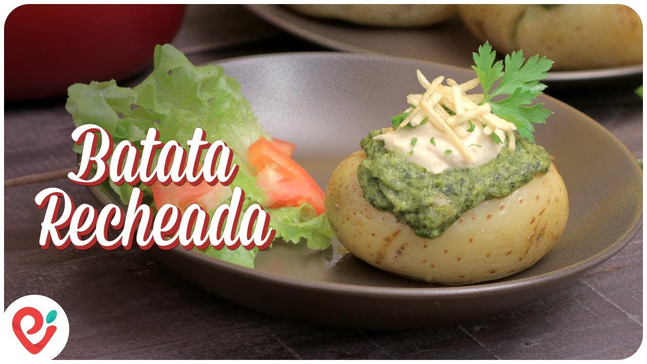 Batata Recheada com Creme de Brócolis