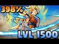 398% LVL 1500 SUPER SAIYAN 3 GOKU SHOWCASE | Dragon Ball Legends