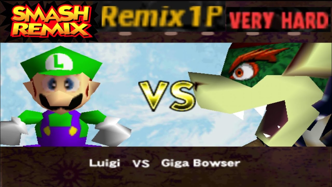 Smash Remix - Classic Mode Remix 1P Gameplay with Luigi (VERY HARD)