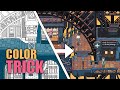 Using color to create cinematic pixel art scenes