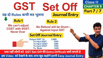 GST Set off Rules of IGST, CGST and SGST | GST Champion Series | Class 11 Accounts | Part 7