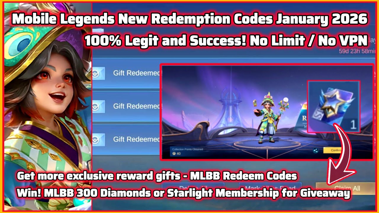 Let's try! x6 Mobile Legends Redeem Codes new update January 12, 2026 mlbb redeem code + Giveaway