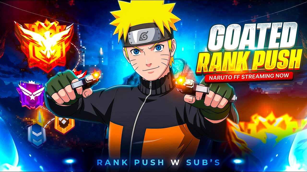 Grand Master Rank Push🔥| Free Fire Live In Telugu | NARUTO FF YT ...