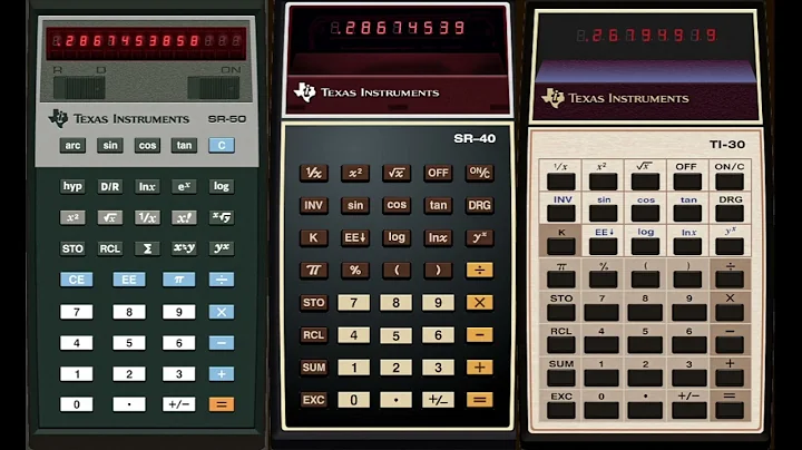 Texas Instruments SR-50 vs SR-40 vs TI-30 triple calculator comparison