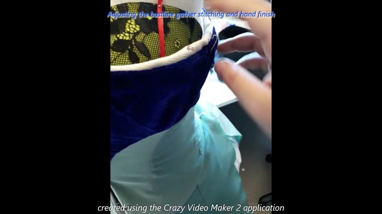 Blue bodice for animal theme correcting the bustline