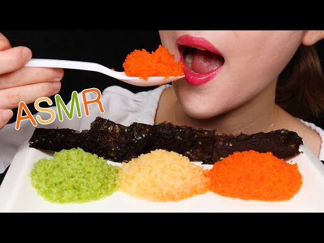 TOBIKO EGGS 날치알 トビコ ikan terbang telur  EATING ASMR REALSOUNDS MUKBANG (No Talking)