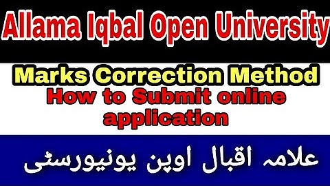 Allama Iqbal Open University Marks Correction Method