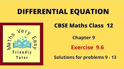 Differential equation chapter 9 exercise 9.6 (9 - 13) cbse class 12 maths in tamil ncert syllabus