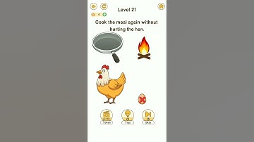 Brain Go 2 Level 21 Cook the meal again without hunting the hen.