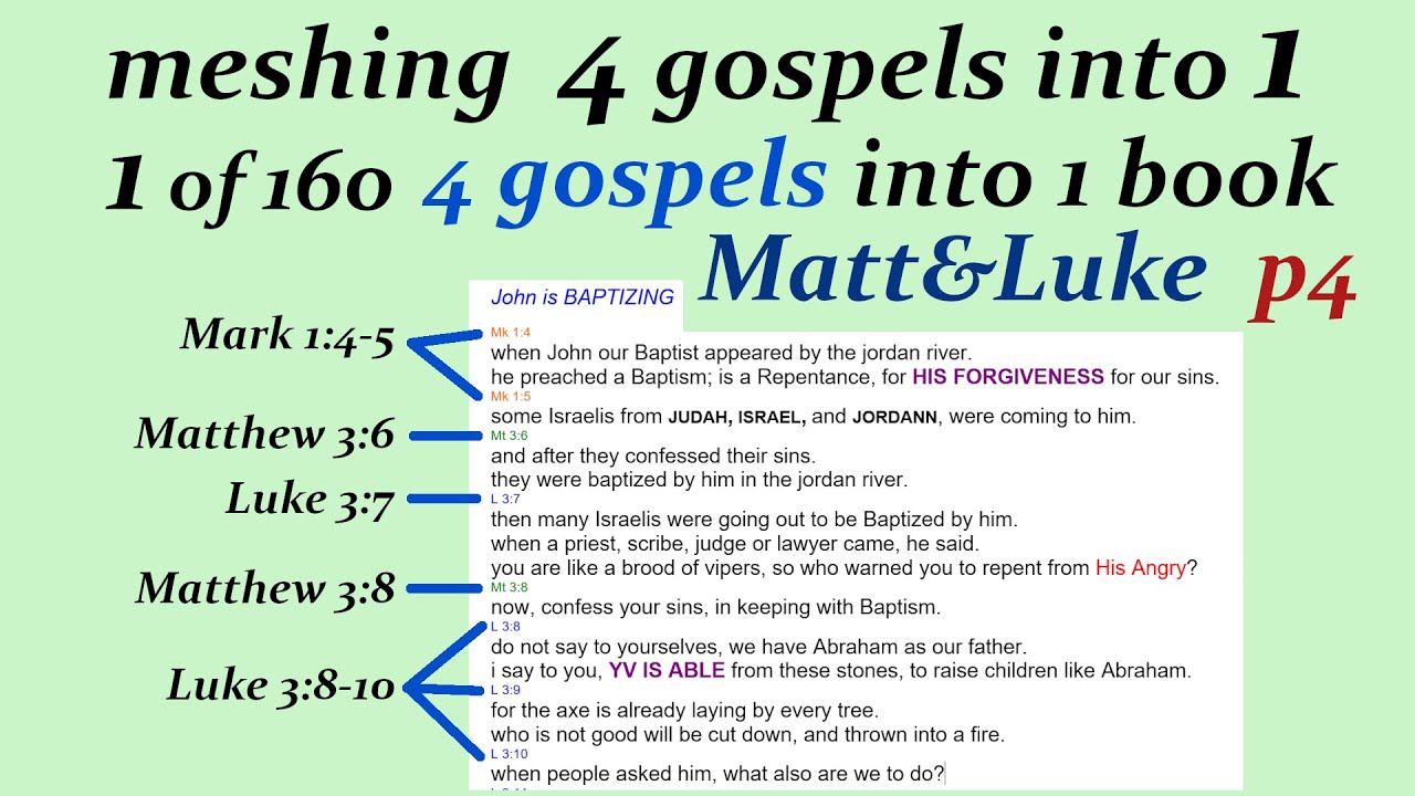 090D 4 Gospels Into 1 P4 Luke Matt [Jesus] [bible] - YouTube