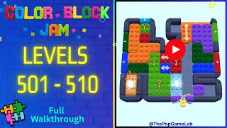 Color Block Jam Levels 501-510 Full Walkthrough - All Solutions