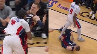 Ausar Thompson flagrant 1 for shoving Sam Merrill to ground and steps over him 👀