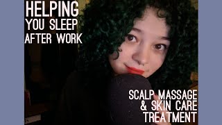 ASMR Soothing After Work Pampering 💜 [Lavender Scalp Massage, Slow Whispering, Facial Treatment]