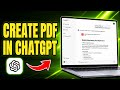 How to create pdf in Chatgpt | How to make pdf in Chatgpt